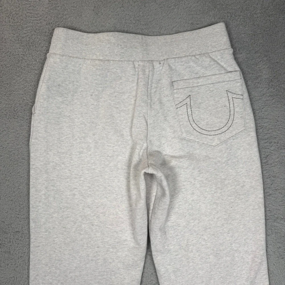 True‎ Religion Mens Heather Gray Horseshoe Logo Jogger Sweatpants Small S Gray